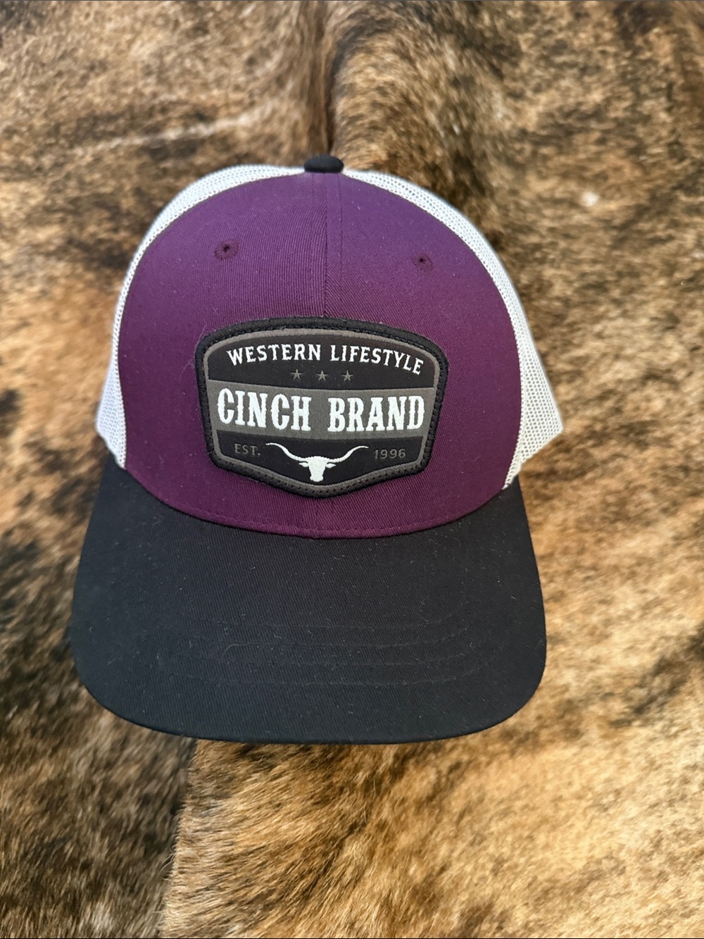 Cinch Brand Purple and Black Mesh Trucker Hat